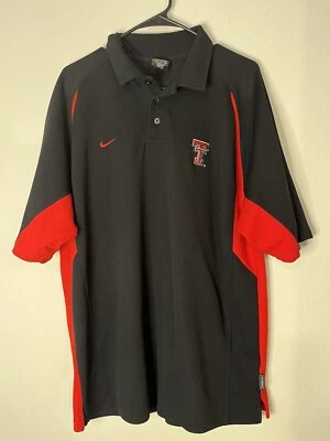 Texas Tech Red Raiders Nike Team Polo Shirt Mens Extra Large Black Red Dri Fit - Image 1 of 4