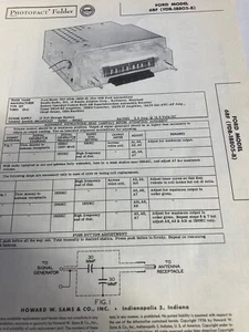 1956 FORD RADIO, MODELL GBF (FDR-18805-B), 12 VOLT PHOTOFACT FOLDER AUTO - Bild 1 von 2
