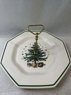 NIKKO VINTAGE - Bandeja para servir Navidad con mango de poste Foto 1 de 4