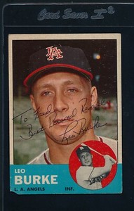 1963 Topps #249 Leo Burke Angels Signed Auto *39199