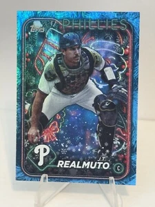2024 Topps Holiday Blue Metallic Holiday Tree #H163 J.T. Realmuto Phillies - Picture 1 of 2