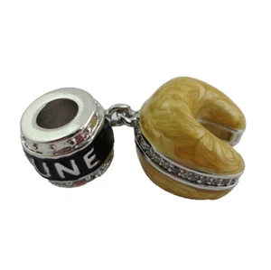 Lauren G Adams Rhodium & Enamel Fortune Cookie Charm Bead, Fits All Brands - Picture 1 of 2
