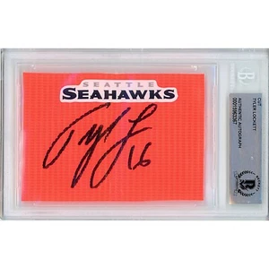 Tyler Lockett Auto Seattle Seahawks Signed Football Pylon Beckett Autographed - Picture 1 of 6