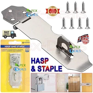 Hasp Staple Capannone Bullone Serratura Acciaio Sicurezza Porta Serratura Cancello Capannone Lucchetto Set - Foto 1 di 13