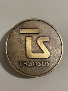 TRANSUS Atlanta Trucker Brass Belt Buckle 1970s Georgia Transport Services RARE - Picture 1 of 9