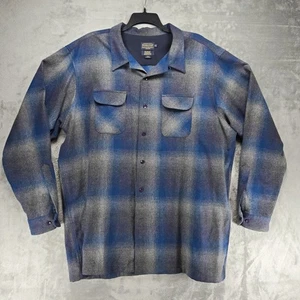 Pendleton The Original Board Shirt Mens 4X Tall Blue Wool Flannel Plaid - Picture 1 of 8