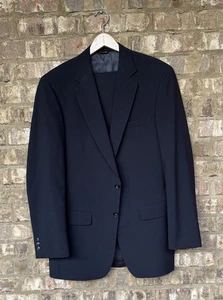 Barney’s New York 100% Wool 2 Piece Men’s Suit Navy Blue 42XL & Pants 36X33 - Picture 1 of 10
