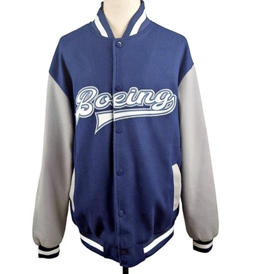 Chaqueta Tejida Boeing Engineering School Logo Universitario Azul Blanco 2XL Aeronáutica Foto 1 de 4