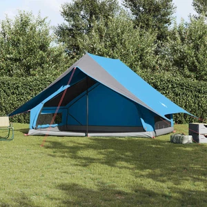 Zelt 7 Personen blau Polyester 315x330x200cm wasserdicht Camping Unterstand mit Belüftung - Bild 1 von 10