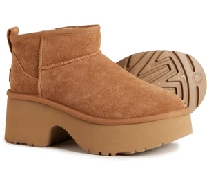 UGG Women's Classic Ultra Mini New Heights Ankle Boot Chestnut Size 11 NEW $180 - Picture 1 of 5