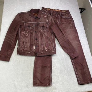 Rock Revival Martin Alt Straight Denim Jeans Jacket Set Mens Sz 36 / Medium - Picture 1 of 18