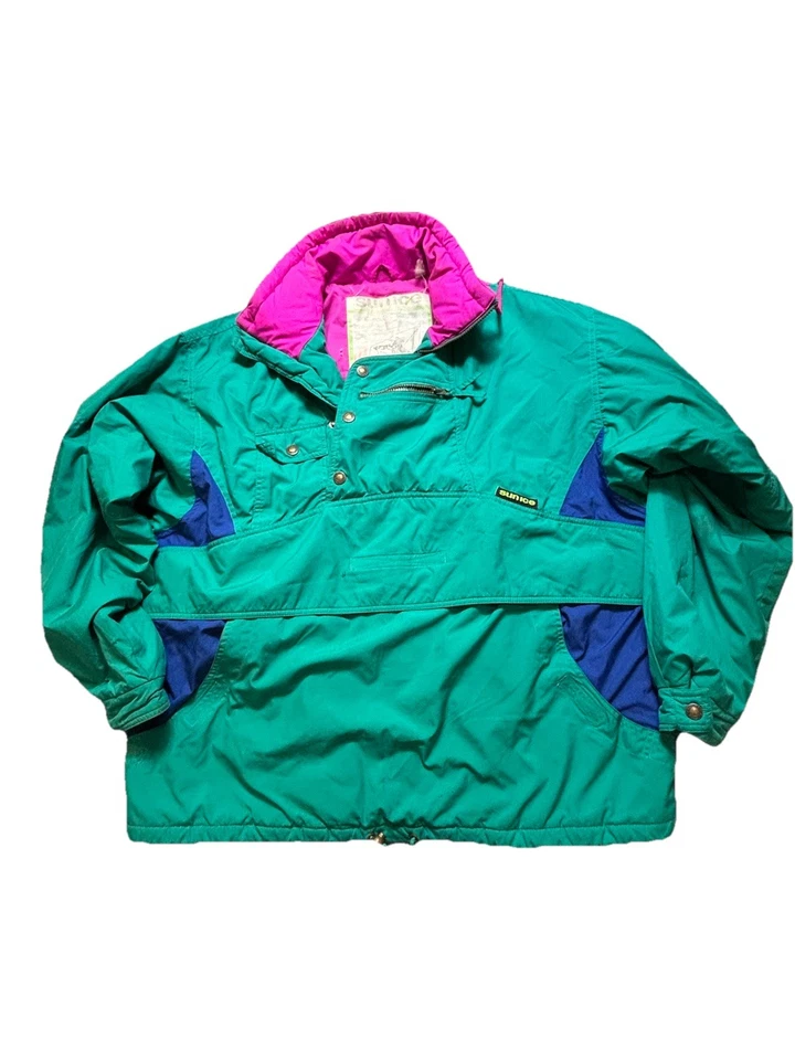 VTG 90s Sun Ice Blue Ski Jacket Pullover extreme retro medium Large 42 rare Foto 1 de 4