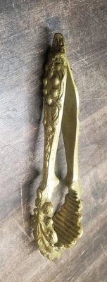 Original Antique Vtg Cast Solid Brass Ornate Floral Nut Cracker Victorian Style - Image 1 of 4