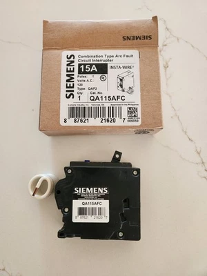 SIEMENS 15A 120V Combination Type Arc Fault Circuit Interrupter QA115AFC Breaker - Image 1 of 4
