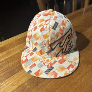 Billabong Flexfit Cap S/M | Orange Red Black Geometric Logo Print | Surf Skate - Picture 1 of 5