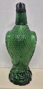 Licor Águila Pájaro Decantador Verde Shot Vidrio Cabeza Topper 11" De Colección - Imagen 1 de 23