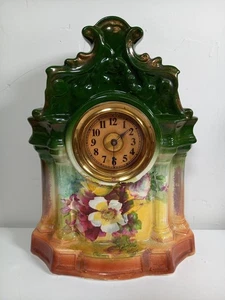 Beautiful Antique Victorian Porcelain Floral Clock - Picture 1 of 8
