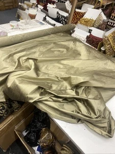 100% Silk Dupioni Fabric 54” Wide Sold By The Yard #307 Green - Picture 1 of 2