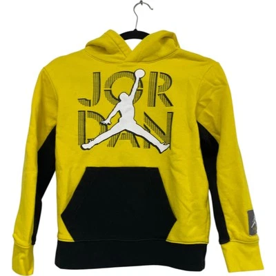Jordan Pullover Sudadera con Capucha Niños Niños M 10-12 Años Amarillo Negro Polar Manga Larga Foto 1 de 4