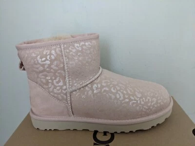 Bota Ugg Australia Feminina Clássica Mini Leopardo da Neve Tamanho 8 Nova Na Caixa - Imagem 1 de 4