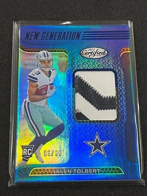 2022 Panini Certified Jalen Tolbert New Generation Mirror Blue 6/99 #NGJ-JT - Image 1 of 2