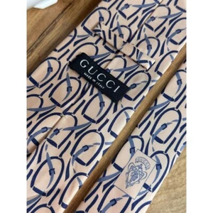 Gucci Chains Equestrian Patterned Silk Tie - Picture 1 of 7