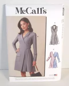 McCall's 8528 Blazer Wrap Dress w/ Sleeve Variations Misses' 18-26 Pattern Uncut - Picture 1 of 2