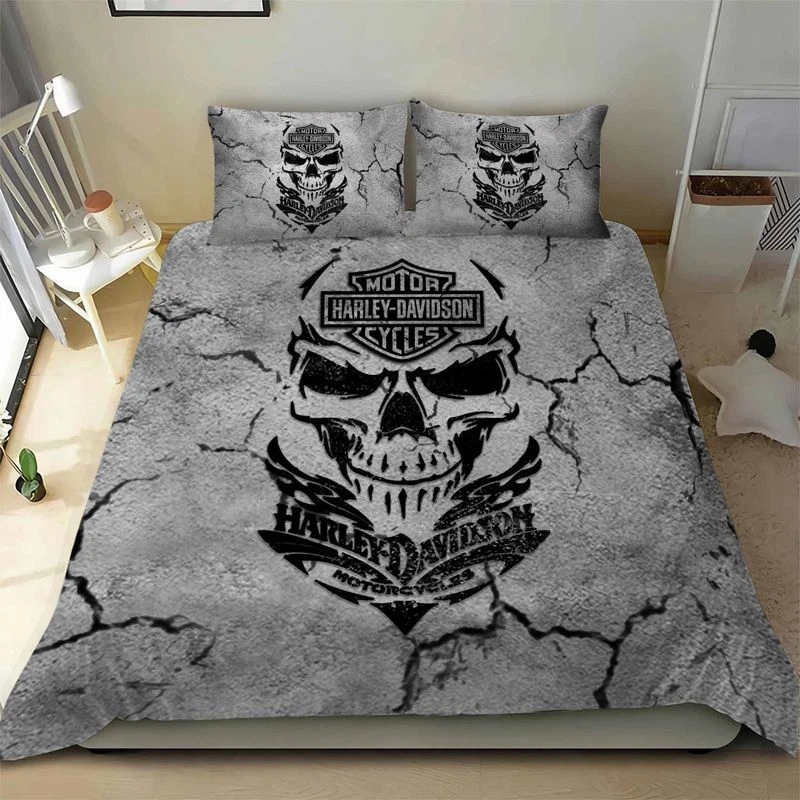 Juego de funda nórdica Love Motor Harley Davidson Skull ver5 ropa de cama completa (4 piezas) Foto 1 de 1
