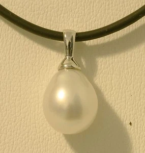 11.6mm WHITE SOUTH SEA PEARL 100% UNTREATED+18ct SOLID WG PENDANT+CERT AVAILABLE - Picture 1 of 1