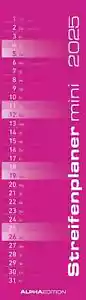 Kalender 2025 - Streifenplaner Mini PINK 2025 - Wandkalender Planer 9,5 x 33 cm - Bild 1 von 12