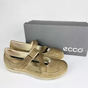 Ecco Cayla Womens Mary Jane Comfort Shoes Crisscross Navajo Brown Leather 38 - Picture 1 of 10