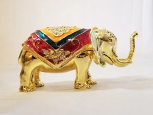 Schmuckschatulle goldfarben mehrfarbig Elefant Schmuckschatulle Sammlerstücke - Bild 1 von 10