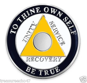 Pittsburg Team Colors C/T No YR AA 12 Step Recovery Medallion/Coin/Chip  - Picture 1 of 2