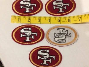Set x5 Vintage SF SAN FRANCISCO 49ers Logo Patch Baumwolle genäht bestickt OG - Bild 1 von 3