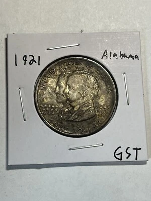 1921 Alabama Commemorative Silver Half Dollar UNC Toner Nice Strike - Image 1 of 4