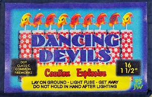 Vintage ☆ DANCING DEVILS ☆ Firecracker Label ☆ 1 1/2" x 16's ☆ L@@K! - Picture 1 of 1