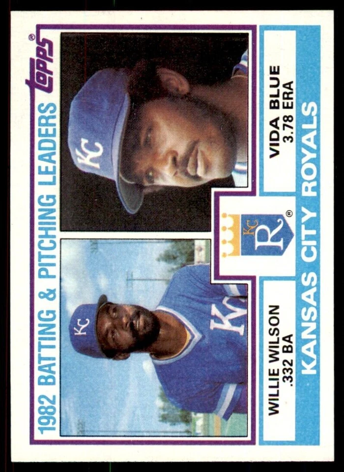 1983 Topps. Royals Team Leaders - Willie Wilson/Vida Blue . Kansas City Royals - Image 1 of 2