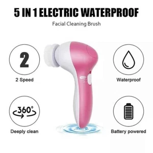 5in1 Electric Facial Cleansing Brush - Deeply Clean, Rejuvenate Skin Beauty Care - Picture 1 of 8