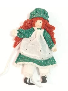 Clothes Pin Doll.Hand Crafted Artisan Folk Art.Girl,Long curls,country dress  6" - Picture 1 of 7