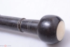 ✅ ANTIQUE CANE WALKING STICK *RARE* COMPLETELY HORN, BONE IN LAY PASTILLE POMMEL - Picture 1 of 11