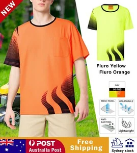 5 PACK HI VIS WORK COOL DRY BREATHABLE WAVE TRADIES ORANGE/YELLOW POLO SHIRT - Picture 1 of 20