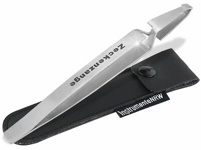 Zeckenzange Zeckenpinzette mit Etui Edelstahl 13,5 cm Edelstahl Zeckenentferner - Bild 1 von 4