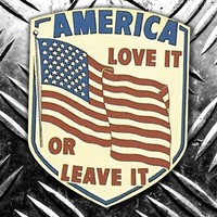 AMERICA LOVE IT OR LEAVE IT car sticker retro  60x70mm