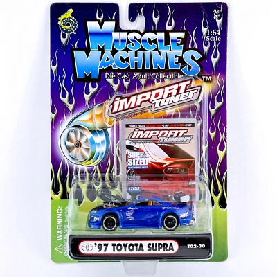 2002 Funline Muscle Machines Import Tuner 97' Toyota Blue Supra 1:64 Diecast Car - Image 1 of 2