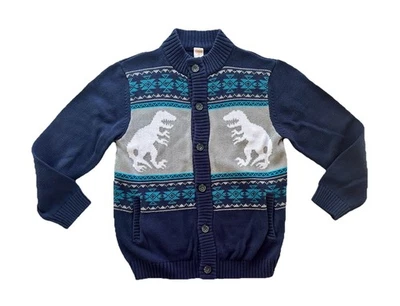 Gymboree Epic Dig Dinosaur Button Up Sweater Size 14 EUC - Image 1 of 3