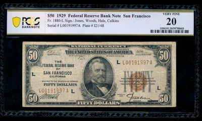 AC 1929 $50 FRBN San Francisco PCGS 20 Fr 1880-L - Image 1 of 2