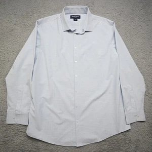 Mizzen + Main Shirt Mens XL Plaid White Blue Leeward Button Up Stretch EUC - Picture 1 of 7