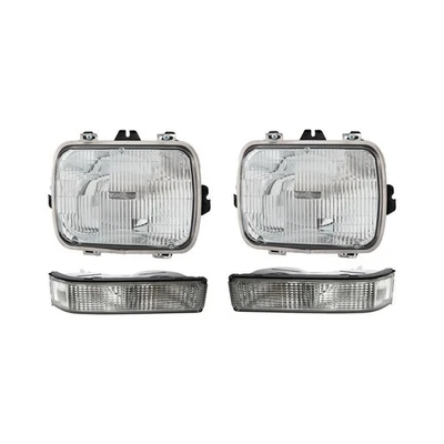 4-Pcs Driver & Passenger Side for Chevy C250 Headlight Driving Head light - Image 1 of 4