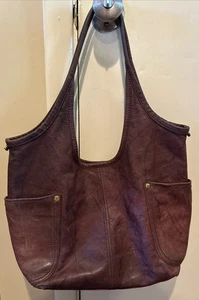 Frye Campus Rivet Tote Hobo Schultertasche Distressed Weinrot Leder VLD - Bild 1 von 12
