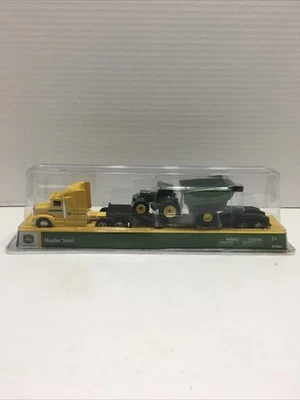 TOMY John Deere Hauler Yellow Semi Truck Trailer & Tractor Set 1:64 scale NEW - Image 1 of 4